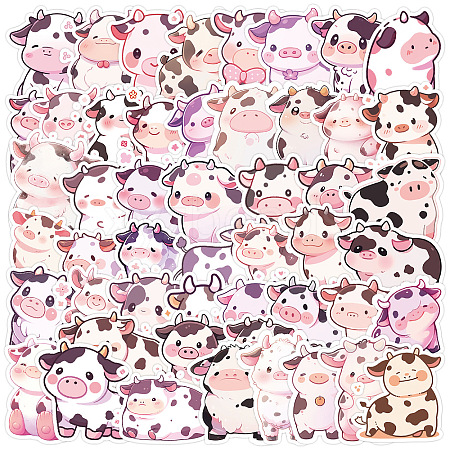 Milk Cow 50Pcs PVC Self-Adhesive Stickers PW-WGE8AA9-01-1