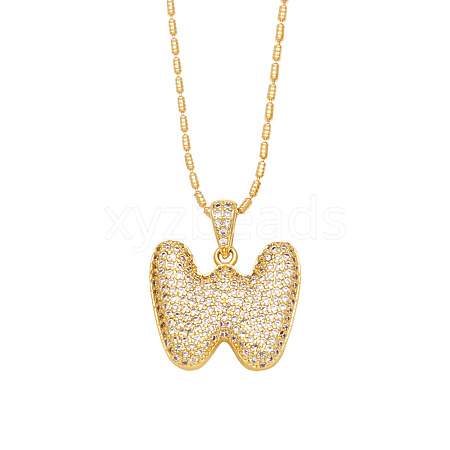 Brass Micro Pave Cubic Zirconia Pendant Necklaces PW-WG99827-23-1