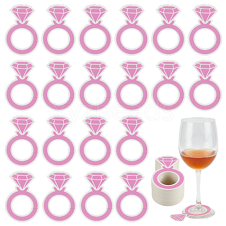 Paper Wine Glass Charms AJEW-WH0080-13F-1