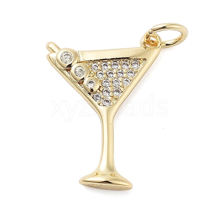 Rack Plating Brass Micro Pave Cubic Zirconia Pendants KK-NH0003-02G-1