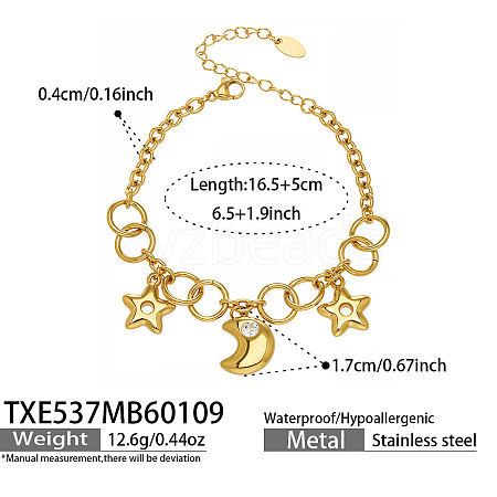 316L Surgical Stainless Steel Charm Bracelets for Women WGEC730-04-1