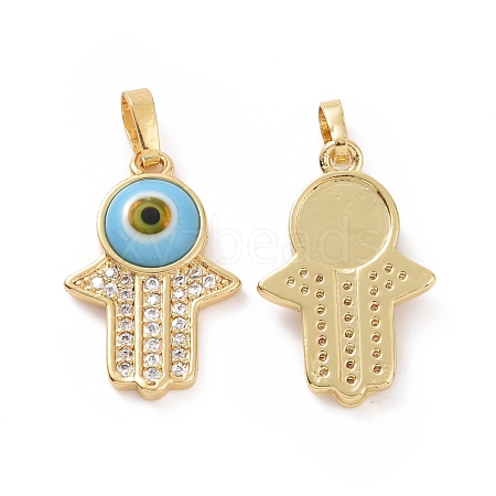 Brass Micro Pave Cubic Zirconia Pendants ZIRC-F136-02G-02-1