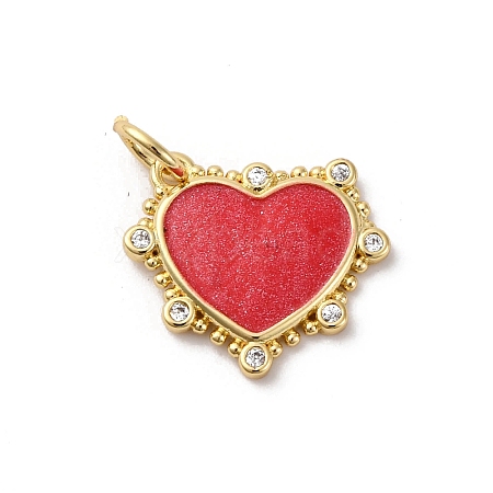 Brass Pave Cubic Zirconia with Enamel Charms KK-Q098-20G-C-1