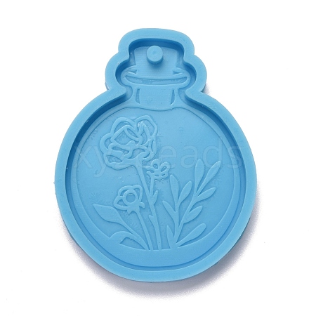 Perfume Bottle with Flower Pendant Silicone Molds DIY-M034-22-1