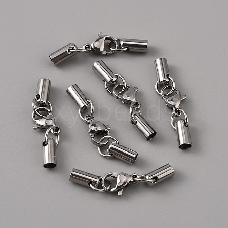 304 Stainless Steel Lobster Claw Clasps STAS-WH0044-06D-P-1