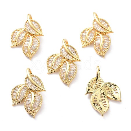 Real 18K Gold Plated Brass Micro Pave Cubic Zirconia Pendants KK-D004-31G-1