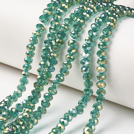 Electroplate Transparent Glass Beads Strands EGLA-A034-T8mm-T05-1