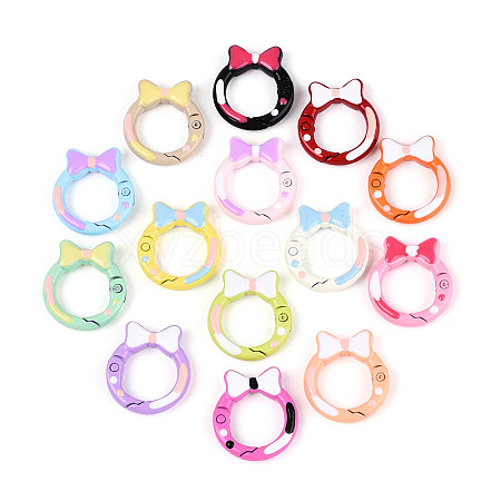 Spray Painted Alloy Spring Gate Rings PALLOY-T092-77-1