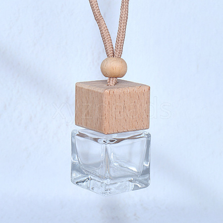 Square Glass Perfume Bottles Air Freshener Diffuser Bottle Hanging Ornament PW-WG55543-01-1