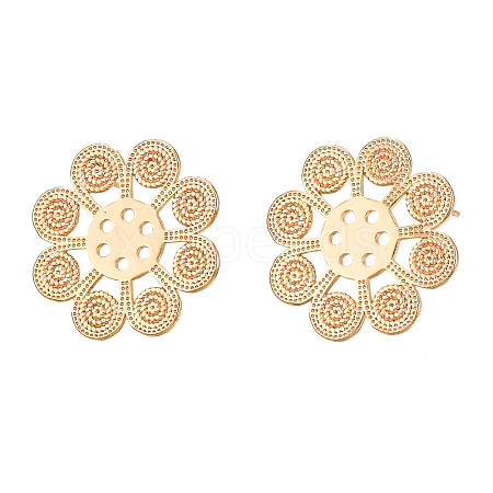 Brass Stud Earring Findings KK-N232-334LG-1