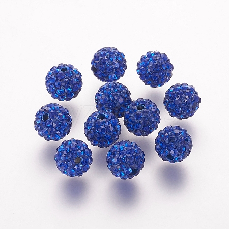 Polymer Clay Rhinestone Beads X-RB-K050-10mm-C19-1