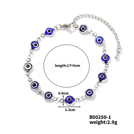 Fashionable Rock Hip-hop Luxury Versatile Brass Evil Eye Link Chain Bracelets NQ4242-3-1