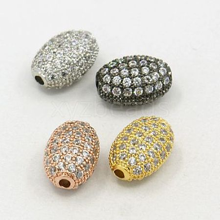 Brass Micro Pave Cubic Zirconia Beads ZIRC-F001-54-1
