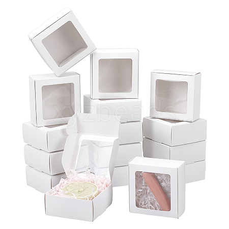 Foldable Creative Kraft Paper Mailer Boxes with Visible Window CON-WH0113-08B-03-1