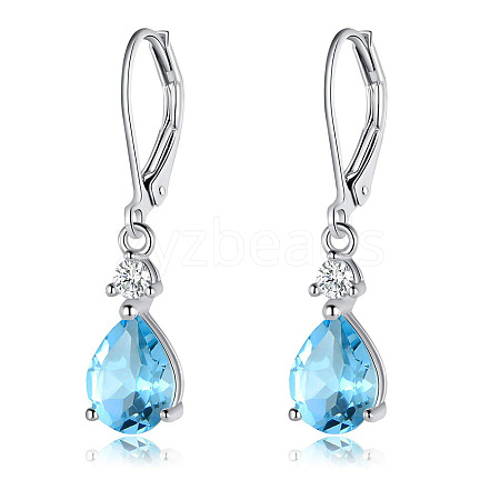 Brass Cubic Zirconia Dangle Earrings FS-WG32116-01-1