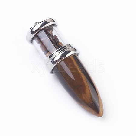 Natural Tiger Eye Big Pointed Pendants G-F639-08A-1