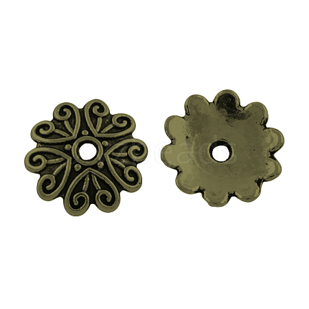 Tibetan Style Alloy Bead Caps TIBEP-R304-110AB-LF-1