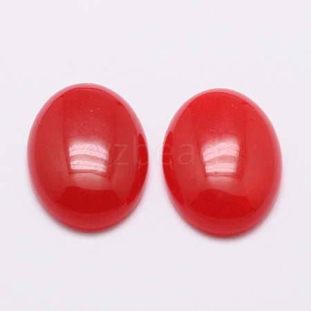 Dyed Oval Natural Jade Cabochons G-K021-25x18mm-07-1