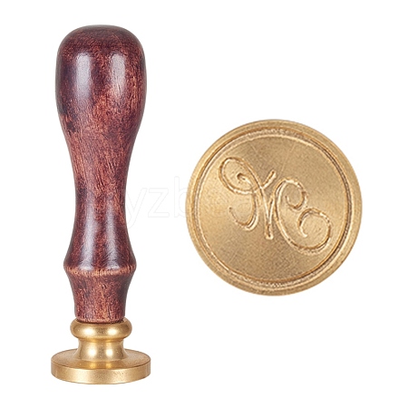 DIY Letter Scrapbook Brass Wax Seal Stamps and Wood Handle AJEW-P068-C03-1