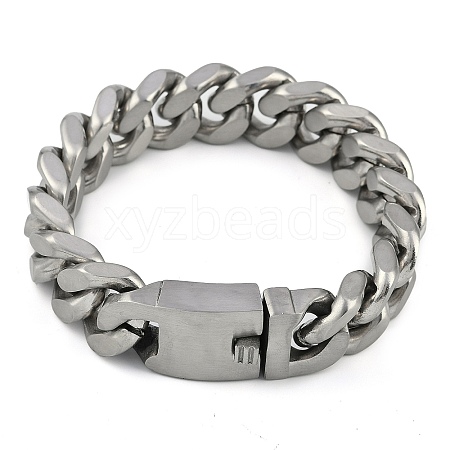 304 Stainless Steel Cuban Link Chain Bracelets for Men BJEW-B102-06P-1