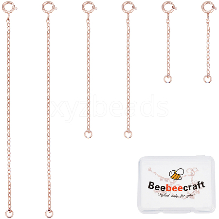 Beebeecraft 6Pcs 3 Style 925 Sterling Silver Cable Chain Extender FIND-BBC0003-30-1