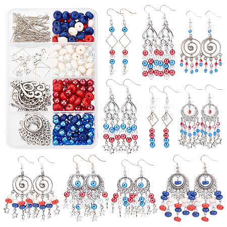 SUNNYCLUE DIY Independence Day Theme Earring Making Kit DIY-SC0018-29-1