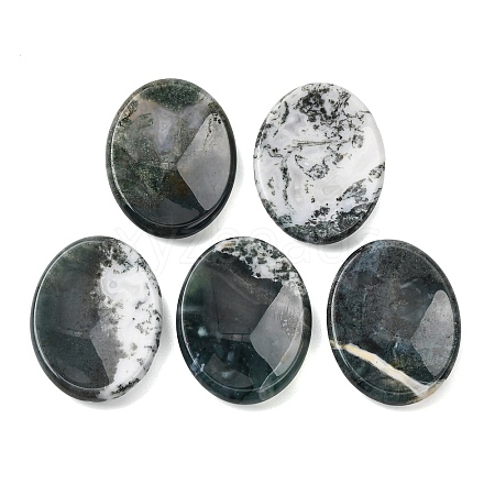 Natural Moss Agate Worry Stone for Anxiety Therapy G-B036-01I-1