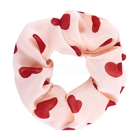 Heart Pattern Cloth Elastic Hair Accessories PW-WG74159-06-1