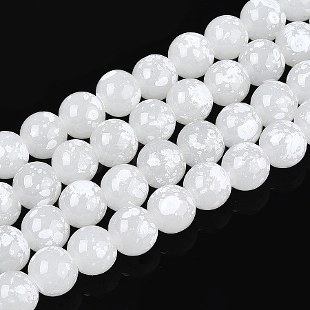 Baking Paint Glass Beads Strands DGLA-N015-10mm-01-1