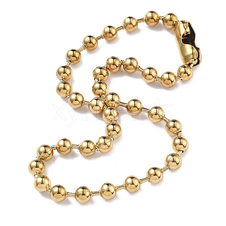 Ion Plating(IP) 304 Stainless Steel Ball Chain Necklaces CHS-F009-01H-45cm-G-02-1