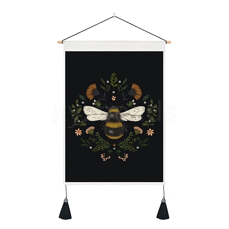 Bees Pattern Polyester Wall Hanging Tapestry PW-WG0A325-01-1