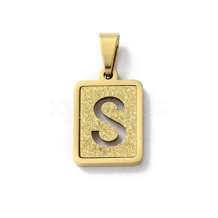 304 Stainless Steel Alphabet Pendants STAS-S152-01G-S-1