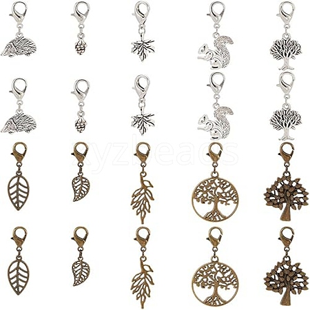 ARRICRAFT 12 Sets 2 Style Autumn Alloy Pendants Decorations Set HJEW-AR0001-14-1