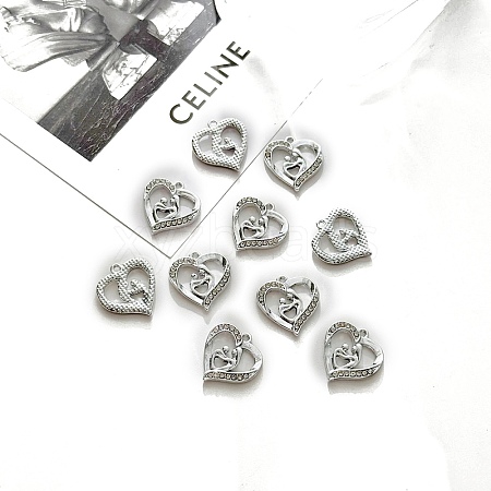 Platinum Alloy Rhinestone Pendants PW-WGE3288-03-1