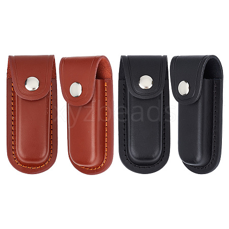 Olycraft 2Pcs 2 Colors Cattlehide Leather Knife Protective Case FIND-OC0003-50-1