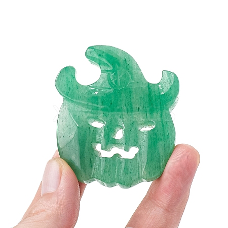 Halloween Theme Natural Aventurine Pumpkin Face   Decoration Ornament PW-WG6D695-02-1