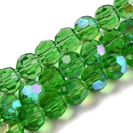 Electroplate Transparent Glass Beads Strands EGLA-A035-T8mm-L11-1