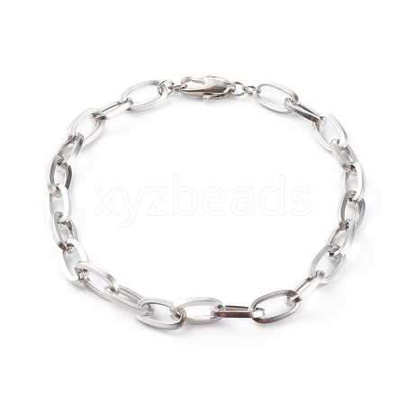 304 Stainless Steel Cable Chain Bracelets BJEW-JB06194-02-1