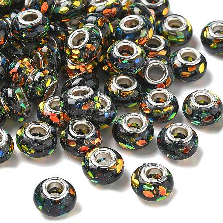 Transparent Resin Rondelle European Beads RESI-S023-29-1