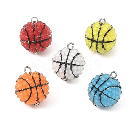 Opaque Alloy Acrylic Pendants PALLOY-JF06019-1