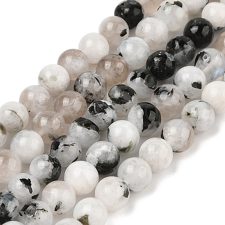 Natural Rainbow Moonstone Beads Strands G-Q1001-A05-02-01-1