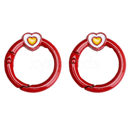 2Pcs Alloy Spring Gate Rings PW-WG34274-02-1