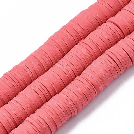 Flat Round Handmade Polymer Clay Beads CLAY-R067-12mm-14-1