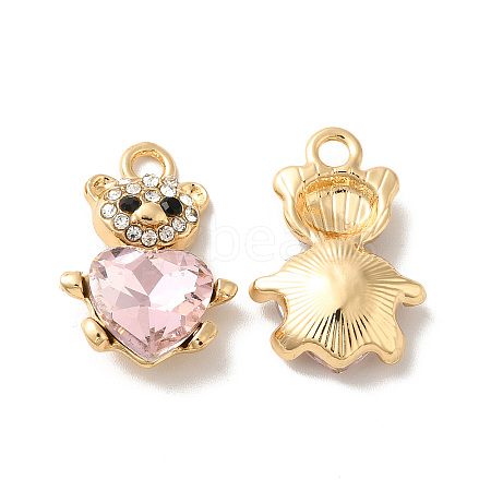 Rack Plating Alloy Rhinestone Pandants PALLOY-O106-07G-1