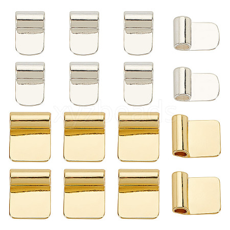 ARRICRAFT 16Pcs 2 Styles Rack Plating Brass Glue-on Flat Pad Bails KK-AR0004-15-1