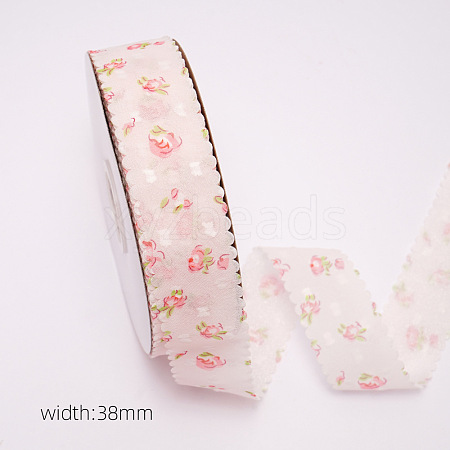 10 Yards Flower Pattern Organza Ribbons PW-WGE573F-04-1