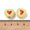 Heart Pattern Handmade Porcelain Enamel Beads PORC-G016-03I-4