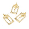 Rack Plating Brass Micro Pave Clear Cubic Zirconia Pendants ZIRC-I058-23G-1