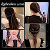 2Pcs 2 Colors Metal Hair Chain with Moon & Star Charms and Iron Hair Combs Clips OHAR-GF0001-35-5