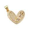 Rack Plating Brass & Clear Cubic Zirconia Pendants KK-S372-28G-1